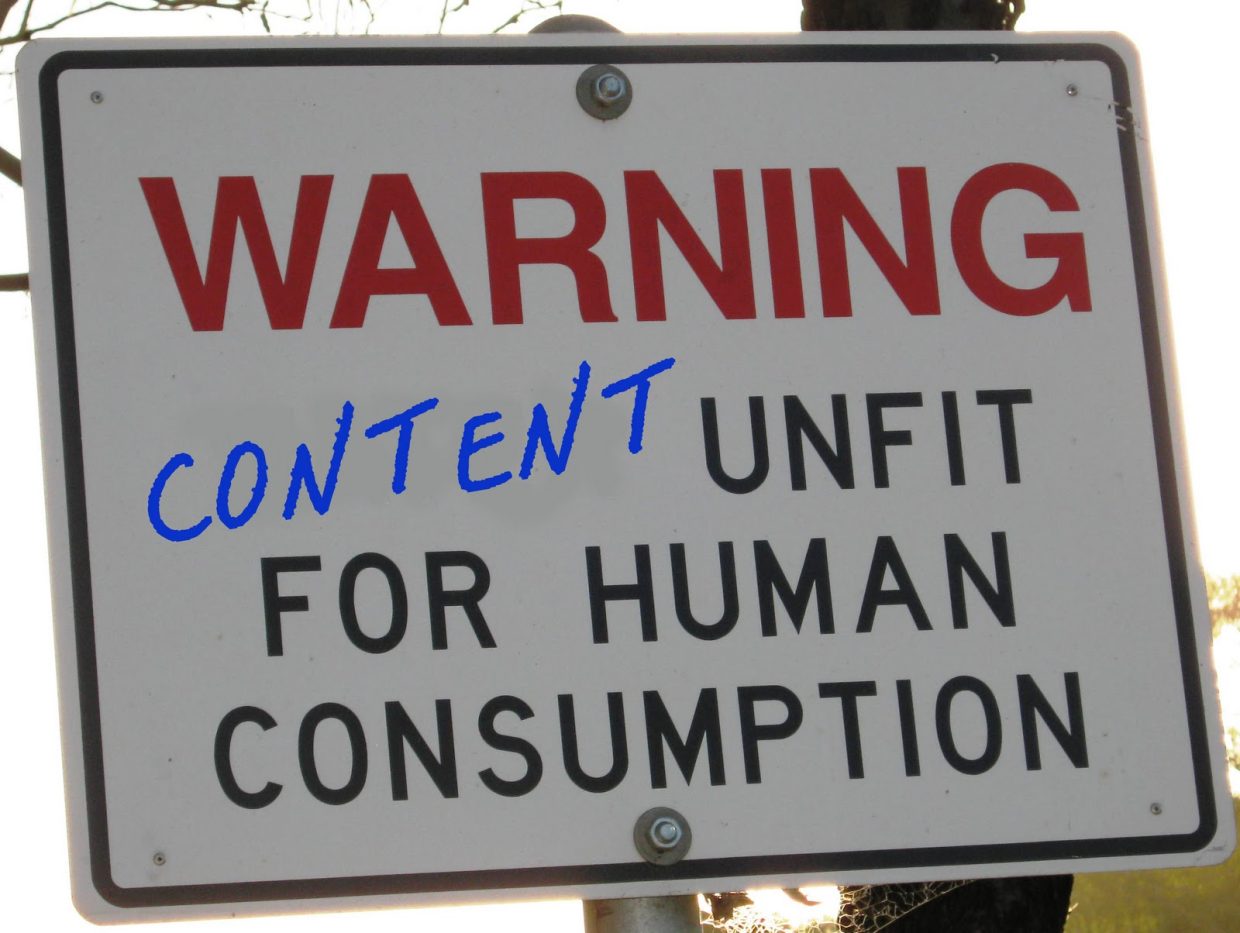 regurgitating crap content