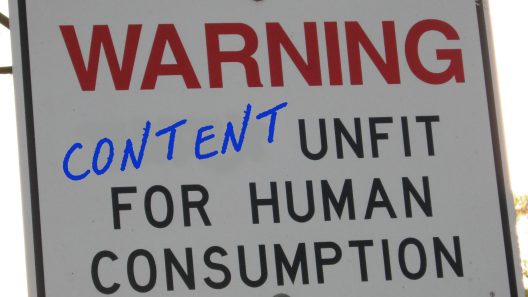 regurgitating crap content